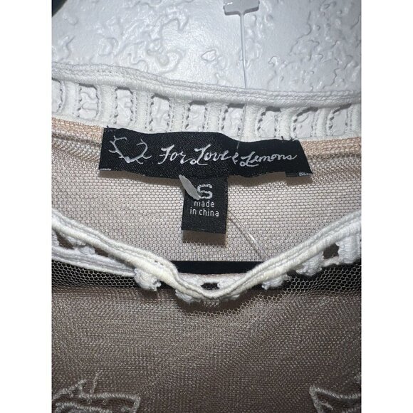 RARE FOR LOVE AND LEMONS DESERT NIGHTS MESH CROP TOP Size Small NEW White V - Picture 5 of 11